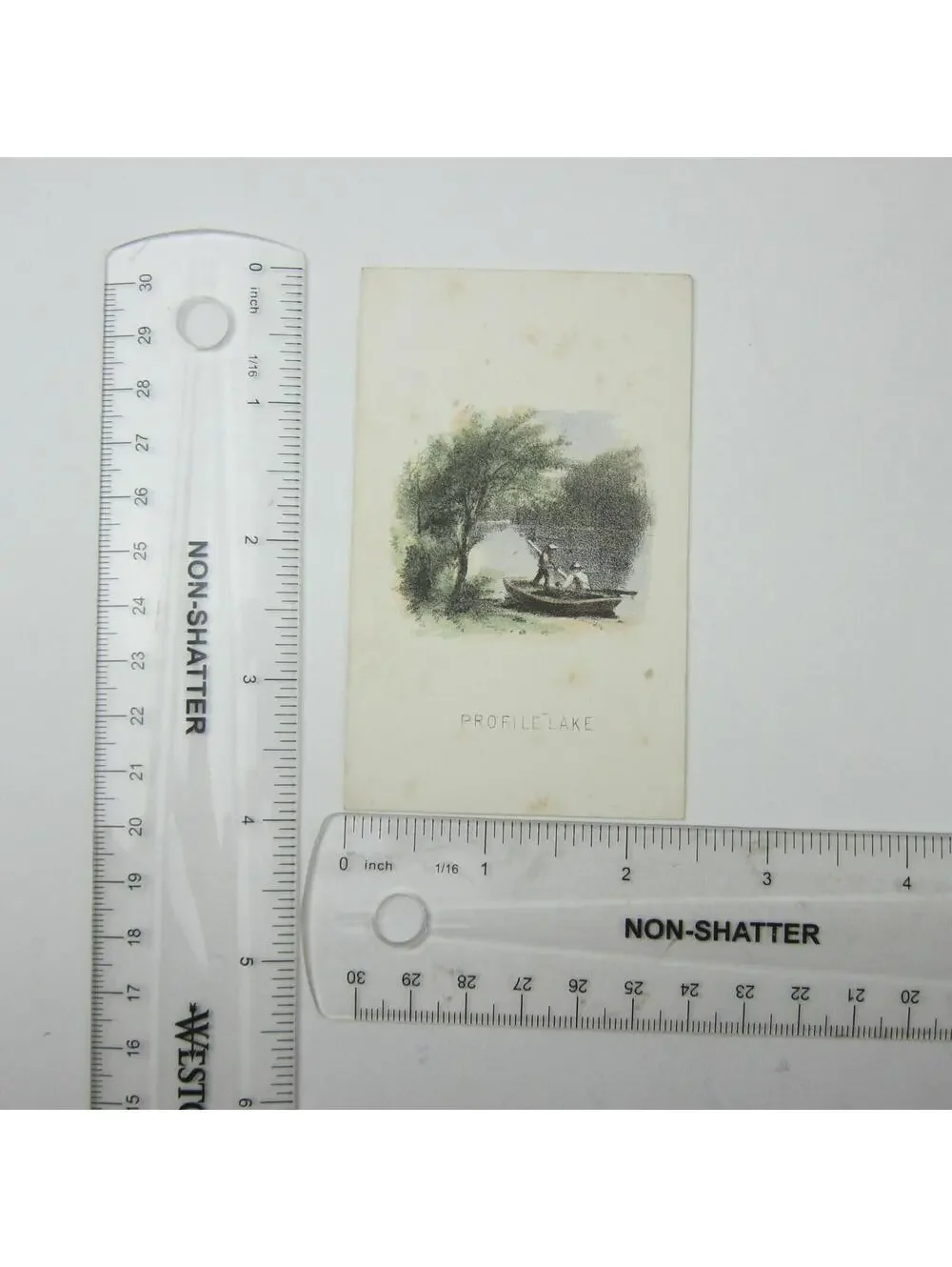 Color Lithograph Print Winter Landscape Snow House & Trees Bitter Cold Antique